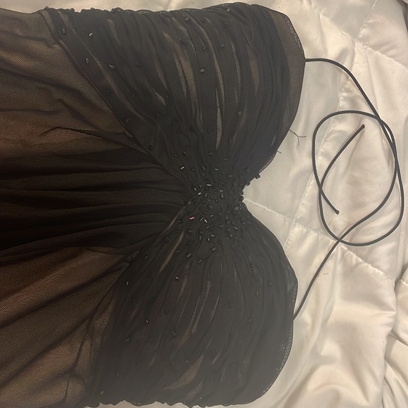 black & tan halter or strapless dress - Picture 3 of 4
